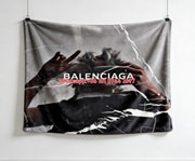 Balenciaga Grunge Selfie Cracked Effect Flannel Sofa Throw Blanket BA164